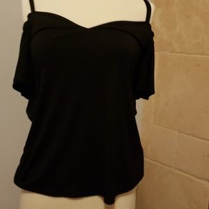 Open shoulder black top